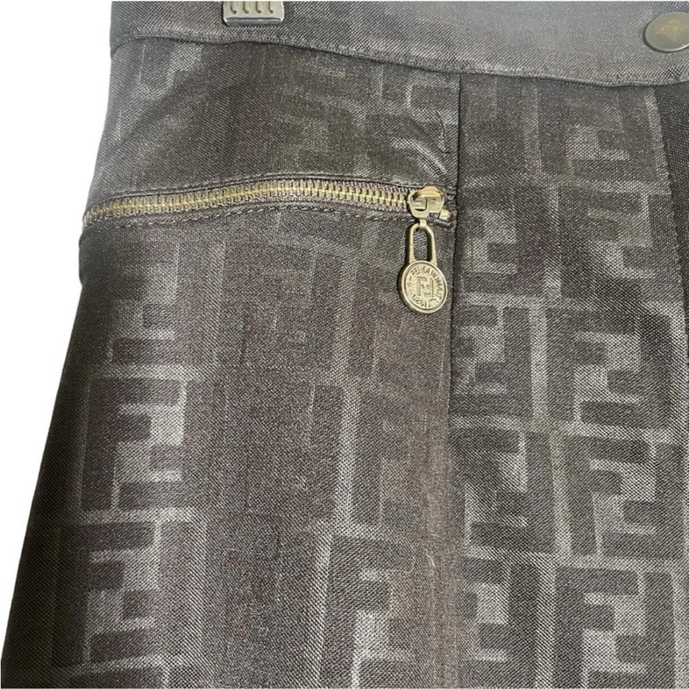 Fendi Vintage Monogram Deep Brown Zuca Leggings Size M - Picture 5 of 7
